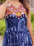 Adoring Royal Blue Gamthi Work Georgette Navratri Special Gown - Zeel Clothing