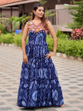 Adoring Royal Blue Gamthi Work Georgette Navratri Special Gown - Zeel Clothing