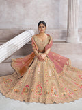 Alluring Beige Thread Work Banarasi Silk Bridesmaid Lehenga Choli - Zeel Clothing