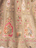 Alluring Beige Thread Work Banarasi Silk Bridesmaid Lehenga Choli - Zeel Clothing