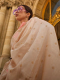Alluring Beige Zari Weaving Silk Festive Wear Saree With Blouse - Zeel Clothing