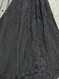 Alluring Black Pearl Work Net Reception Wear Lehenga Choli With Dupatta - Zeel Clothing
