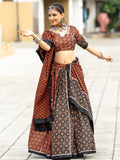 Alluring Black Printed Cotton Navratri Lehenga Choli With Dupatta - Zeel Clothing