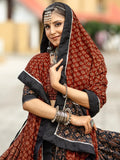 Alluring Black Printed Cotton Navratri Lehenga Choli With Dupatta - Zeel Clothing