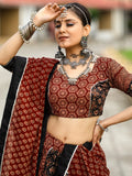 Alluring Black Printed Cotton Navratri Lehenga Choli With Dupatta - Zeel Clothing