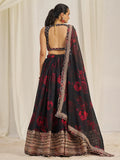Alluring Black Sequins Organza Lehenga Choli With Dupatta - Zeel Clothing