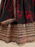 Alluring Black Sequins Organza Lehenga Choli With Dupatta - Zeel Clothing