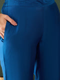 Alluring Blue Chanderi Embroidered Kurta Trouser With Dupatta - Zeel Clothing