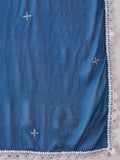 Alluring Blue Chanderi Embroidered Kurta Trouser With Dupatta - Zeel Clothing