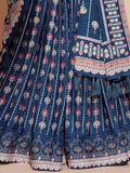 Alluring Blue Digital Print Chinon Engagement Wear Lehenga Choli - Zeel Clothing