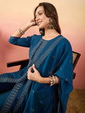 Alluring Blue Embroidered Silk Festival Wear Pant Suit With Dupatta - Zeel Clothing