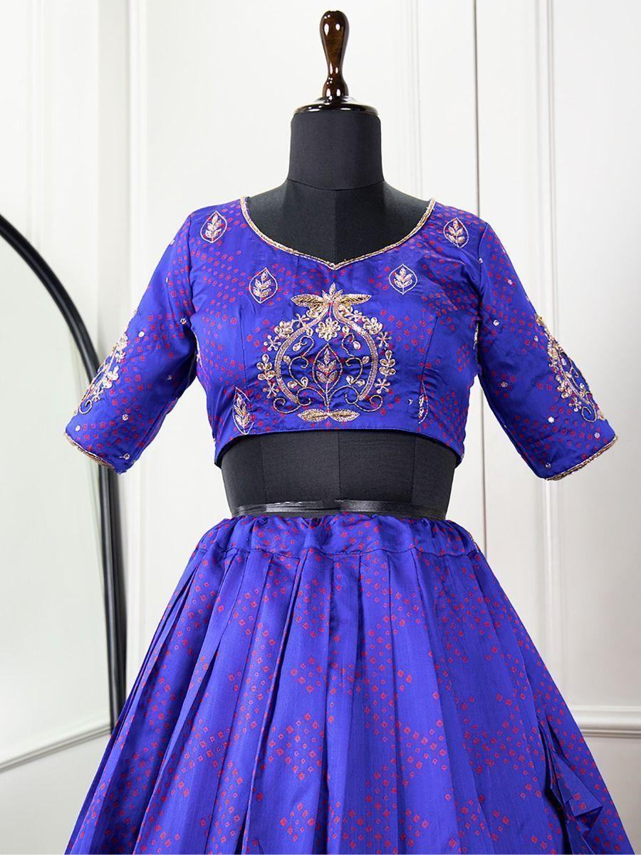Alluring Blue Zari Work Jacquard Lehenga Choli