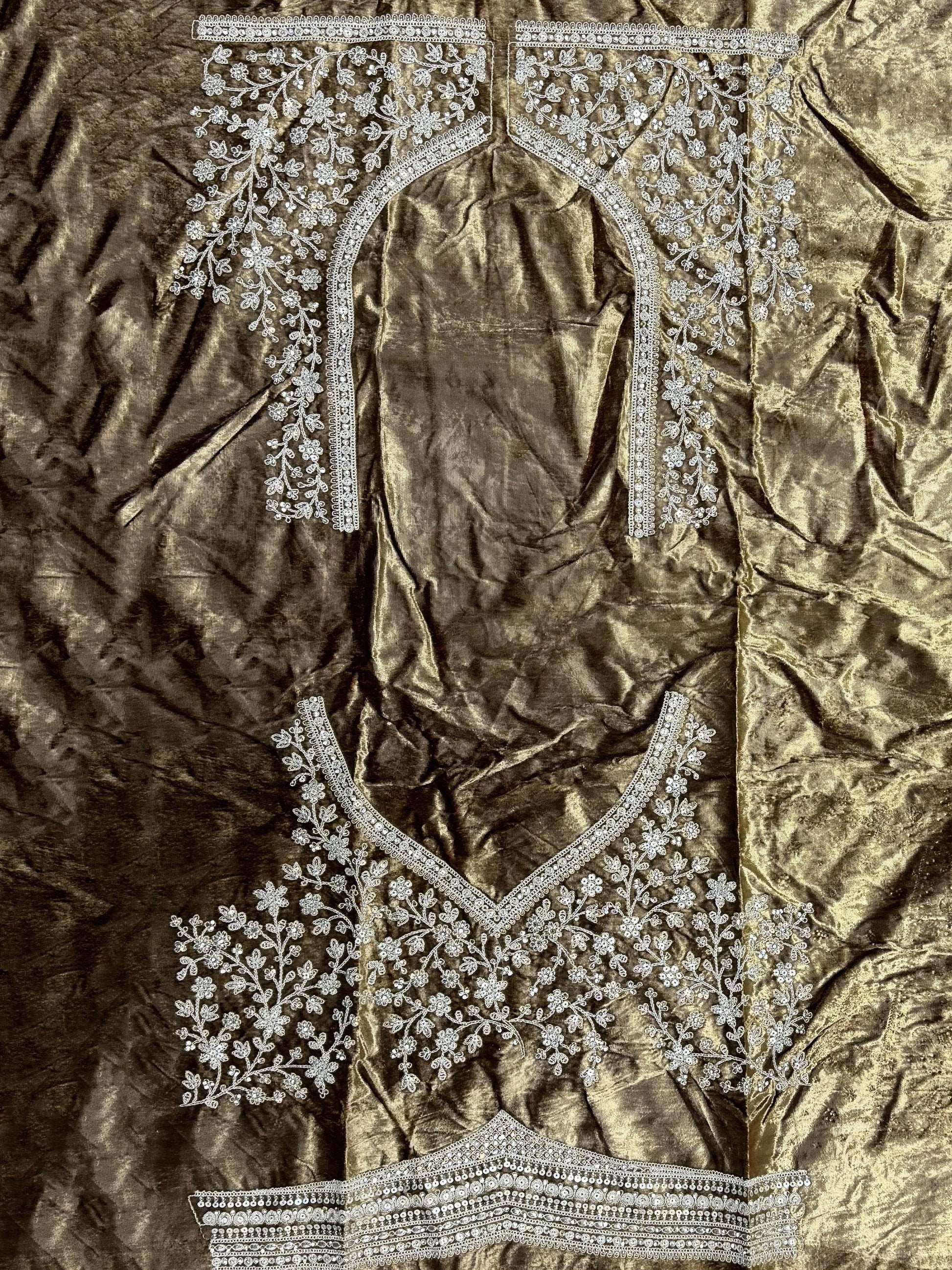 Alluring Brown Embroidered Velvet Wedding Lehenga Choli With Dupatta - Zeel Clothing