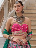 Alluring Green Bandhani Print Silk Reception Wear Lehenga Choli - Zeel Clothing