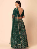 Alluring Green Embroidered Georgette Mehendi Wear Lehenga Choli - Zeel Clothing