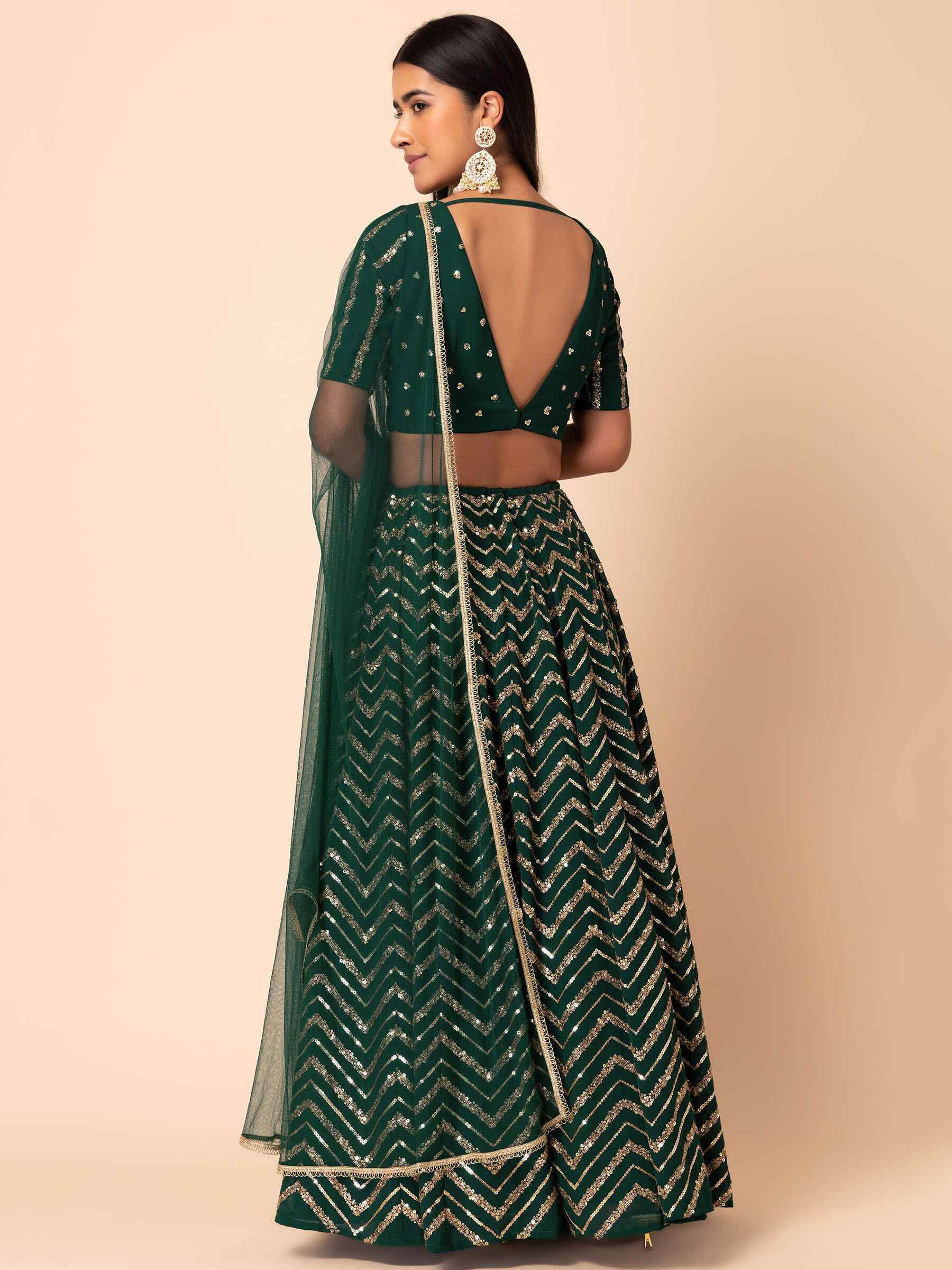 Alluring Green Embroidered Georgette Mehendi Wear Lehenga Choli - Zeel Clothing