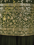 Alluring Green Embroidered Georgette Mehendi Wear Sharara Suit - Zeel Clothing