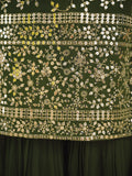 Alluring Green Embroidered Georgette Mehendi Wear Sharara Suit - Zeel Clothing