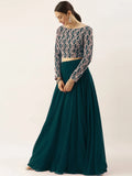 Alluring Green Georgette Party Wear Lehenga With Embroidered Choli - Zeel Clothing