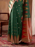 Alluring Green Weaving Silk Festive Wear Saree With Blouse - Zeel Clothing