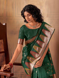 Alluring Green Weaving Silk Festive Wear Saree With Blouse - Zeel Clothing