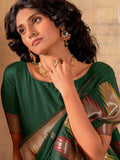 Alluring Green Weaving Silk Festive Wear Saree With Blouse - Zeel Clothing