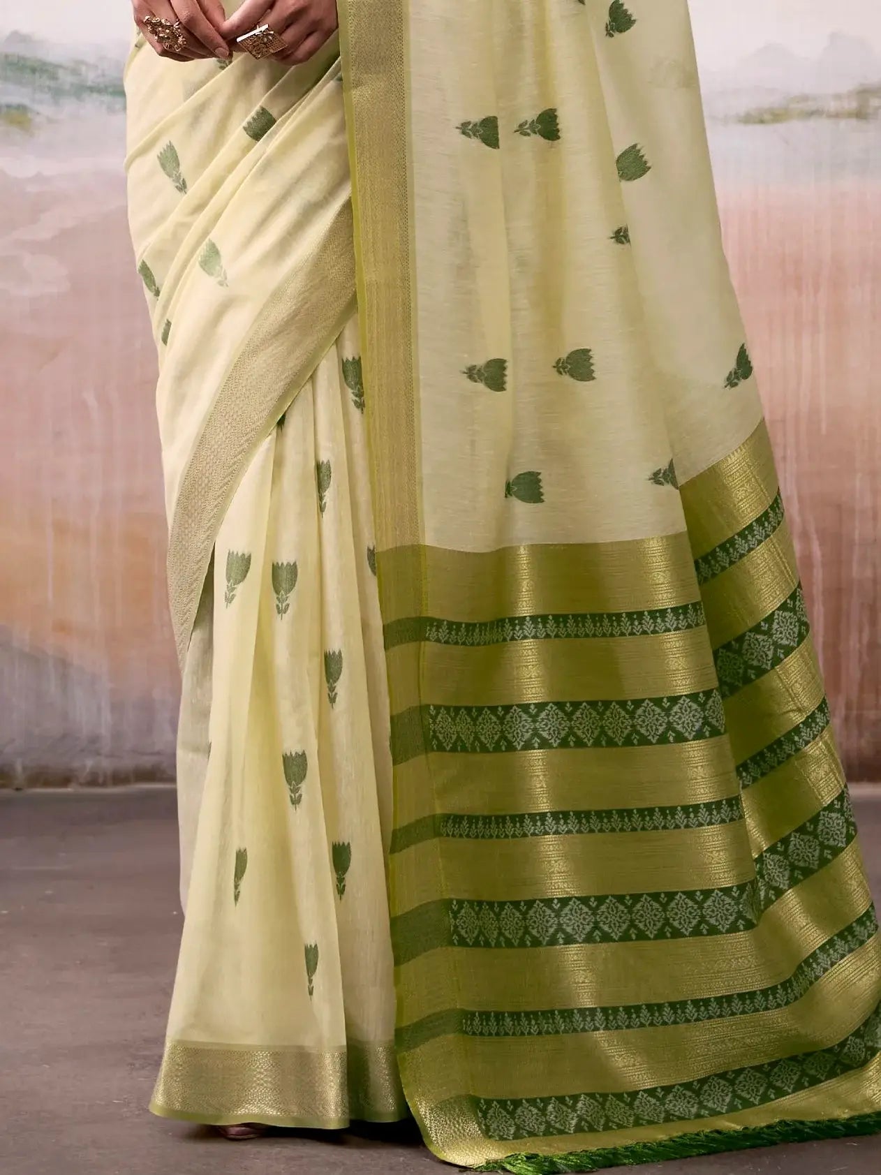 Alluring Green Zari Weaving Cotton Casual Wear Saree With Blouse - Zeel Clothing