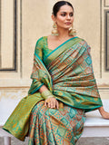 Alluring Green Zari Weaving Silk Festive Wear Saree With Blouse - Zeel Clothing