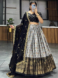 Alluring Grey Dolla Silk Bandhani Print Festive Wear Lehenga Choli - Zeel Clothing