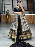 Alluring Grey Dolla Silk Bandhani Print Festive Wear Lehenga Choli - Zeel Clothing