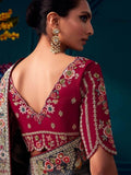 Alluring Grey Embroidered Kanjivaram Silk Festive Wear Saree With Blouse - Zeel Clothing