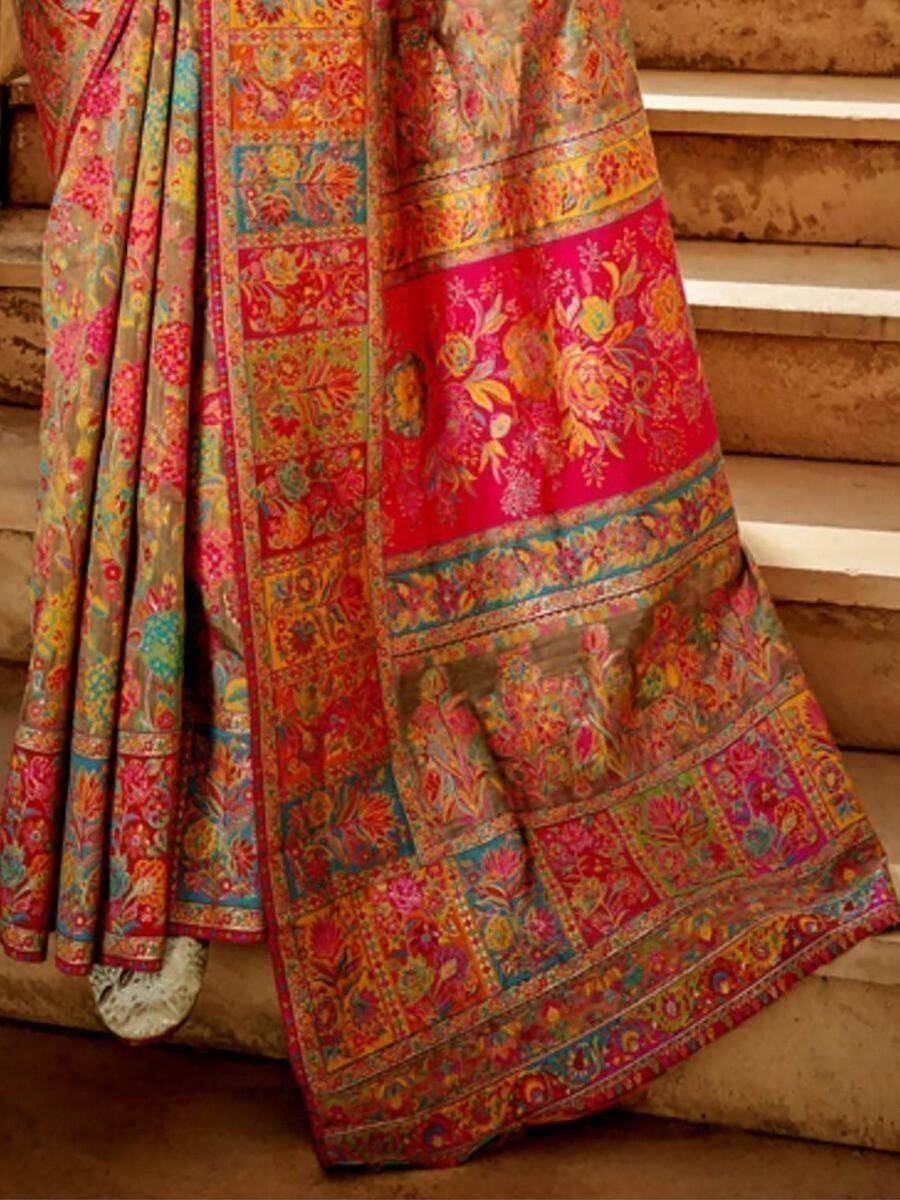 Alluring Grey Zari Woven Silk Engagement Wear Saree With Blouse - Zeel Clothing