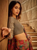 Alluring Grey Zari Woven Silk Engagement Wear Saree With Blouse - Zeel Clothing