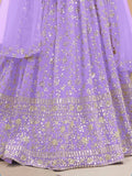 Alluring Lavender Sequins Georgette Engagement Wear Lehenga Choli - Zeel Clothing