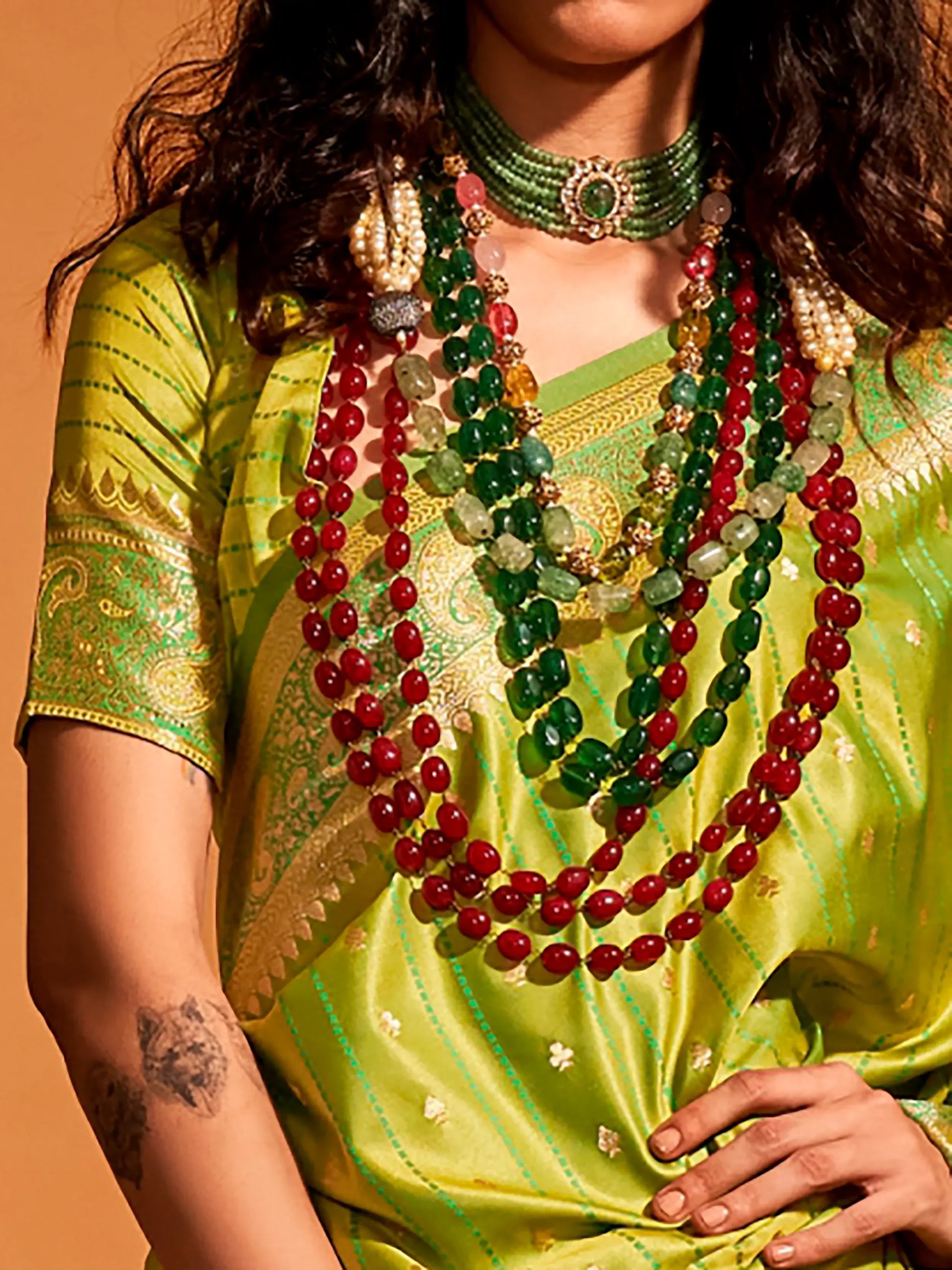 Alluring Light Green Zari Weaving Satin Festive Wear Saree With Blouse - Zeel Clothing