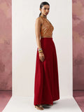 Alluring Maroon Jacquard Party Wear Waistcoat Indo-Western Co-Ord Set - Zeel Clothing