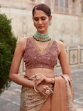 Alluring Mauve Digital Printed Tissue Silk Event Wear Saree With Blouse