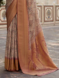 Alluring Mauve Digital Printed Tissue Silk Event Wear Saree With Blouse - Zeel Clothing