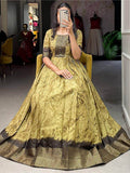 Alluring Mehendi Green Shibori Print Silk Readymade Classic Gown - Zeel Clothing