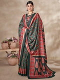 Alluring Multi-Color Digital Printed Pashmina Traditional Saree With Shawl - Zeel Clothing