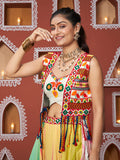 Alluring Multi-Color Mirror Work Navratri Lehenga Choli With Jacket - Zeel Clothing