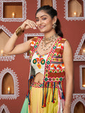 Alluring Multi-Color Mirror Work Navratri Lehenga Choli With Jacket - Zeel Clothing