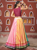 Alluring Multi-Color Mirror Work Navratri Lehenga Choli With Jacket - Zeel Clothing