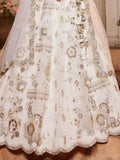 Alluring Off-White Sequins Work Tissue Silk Designer Lehenga Choli With Dupatta - Zeel Clothing