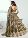 Alluring Olive Green Floral Embroidered Mehendi Wear Lehenga Choli - Zeel Clothing