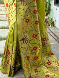 Alluring Olive Green Woven Paithani Silk Event Wear Saree With Blouse - Zeel Clothing
