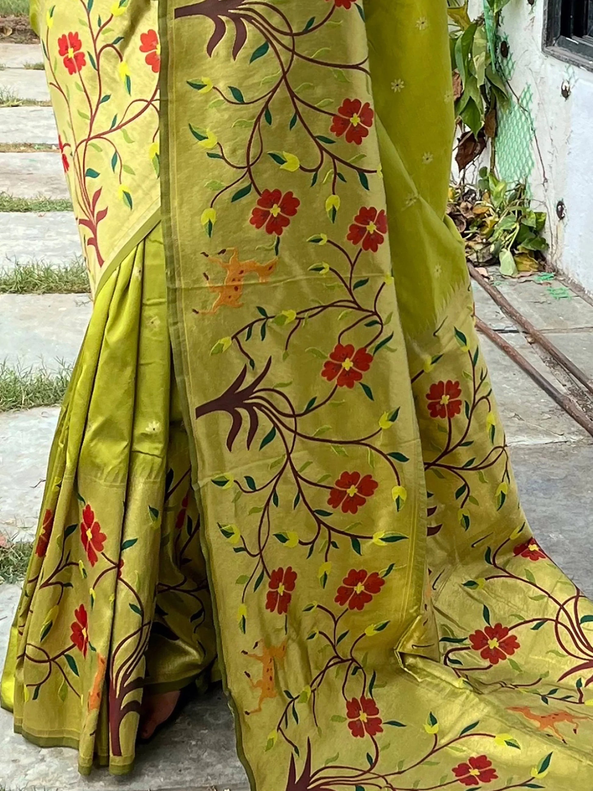 Alluring Olive Green Woven Paithani Silk Event Wear Saree With Blouse - Zeel Clothing