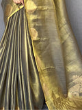 Alluring Olive Green Woven Silk Wedding Wear Saree With Blouse - Zeel Clothing