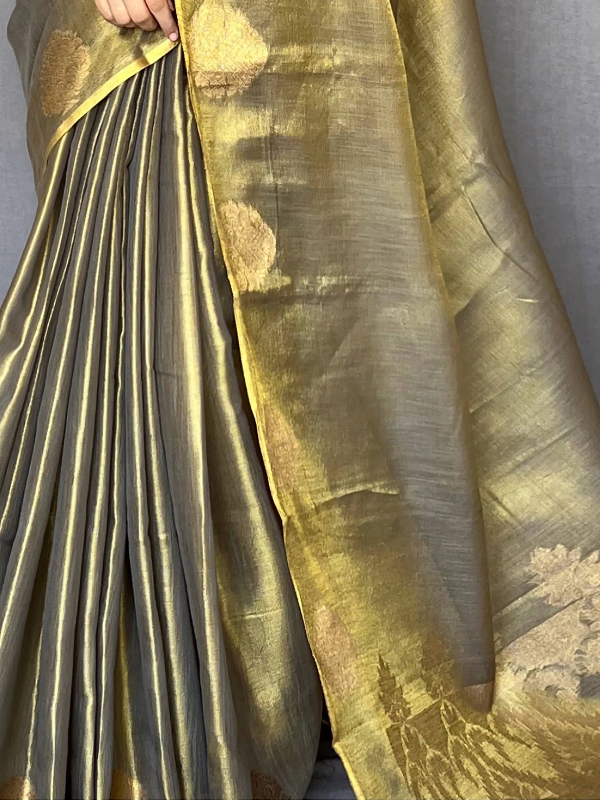 Alluring Olive Green Woven Silk Wedding Wear Saree With Blouse - Zeel Clothing
