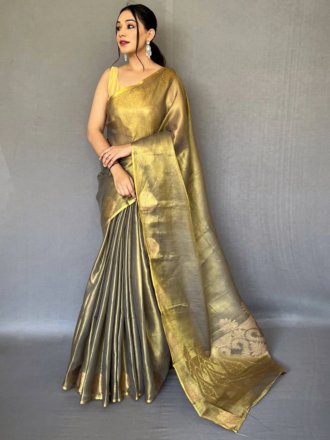 Alluring Olive Green Woven Silk Wedding Wear Saree With Blouse - Zeel Clothing